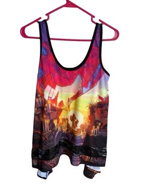Book of Life Multicolor Graphic Tank Top with Sunset Scene